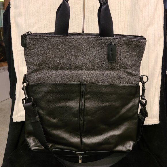 Coach Charles Foldover Tote in Wool - Picture 1 of 11